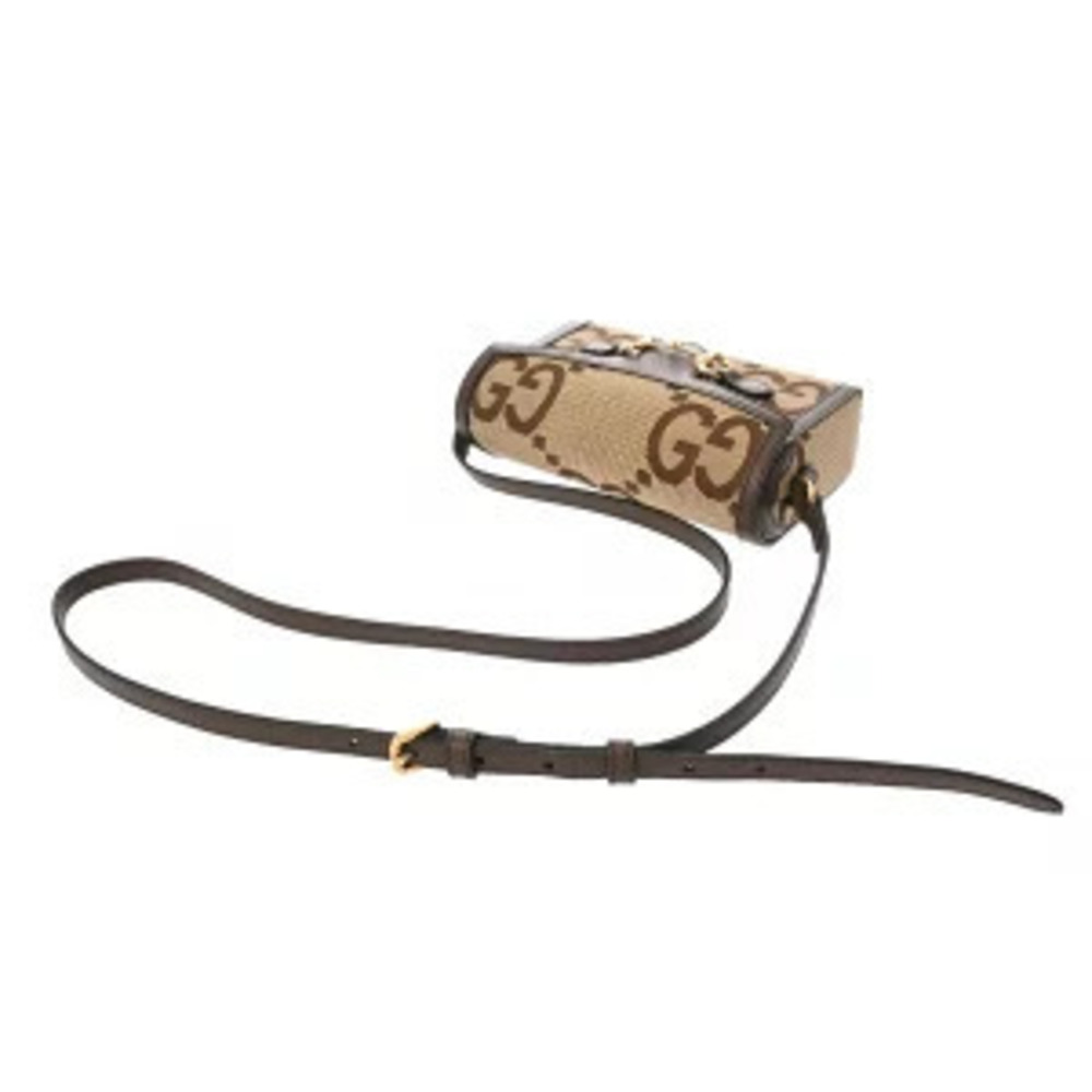 Gucci Beige Canvas Horsebit Leather Bag Tan Shoulder Camel Brown - Picture 3 of 9